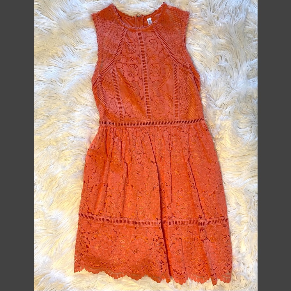 Peach lace style dress